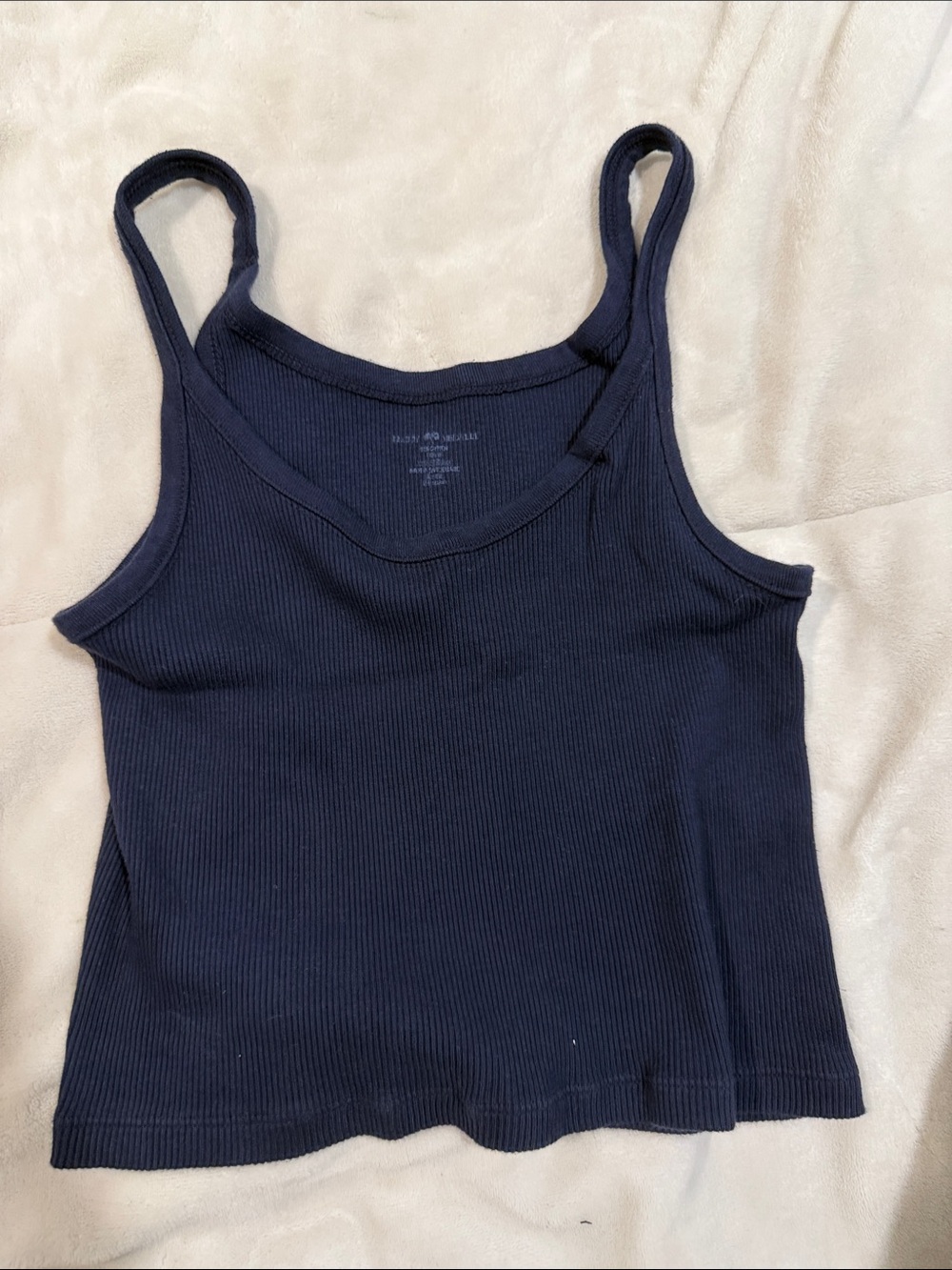 Brandy Melville Navy Ribbed Scoop Tank